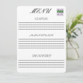 MODERN BEWERKBAAR EENVOUDIG WIT AFBEELDING TEKST S MENU (Staand voorkant)