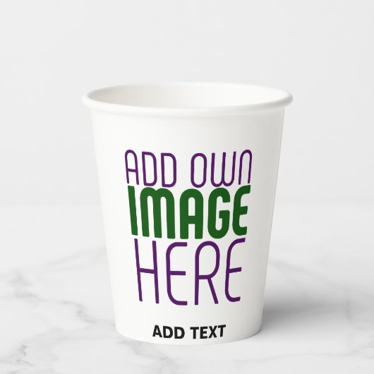 MODERN BEWERKBAAR EENVOUDIG WIT AFBEELDING TEKST S PAPIEREN BEKERS (Achterkant)