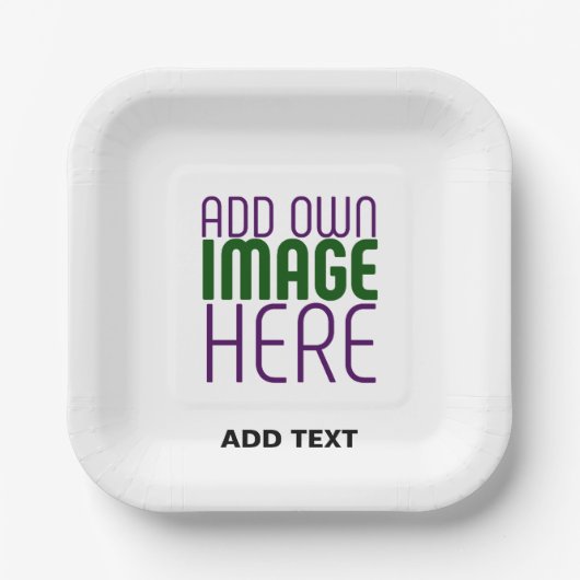 MODERN BEWERKBAAR EENVOUDIG WIT AFBEELDING TEKST S PAPIEREN BORDJE (Voorkant)