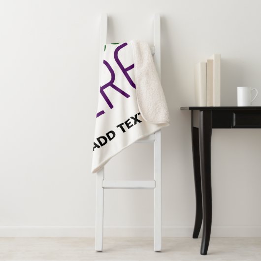 MODERN BEWERKBAAR EENVOUDIG WIT AFBEELDING TEKST S SHERPA DEKEN (In situ)