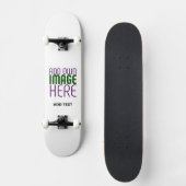 MODERN BEWERKBAAR EENVOUDIG WIT AFBEELDING TEKST S SKATEBOARD (Voorkant)