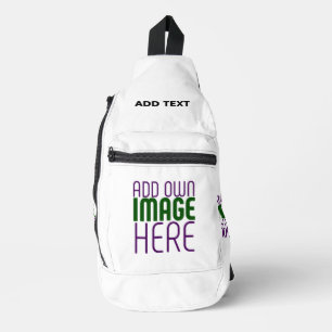 MODERN BEWERKBAAR EENVOUDIG WIT AFBEELDING TEKST S SLING BAG