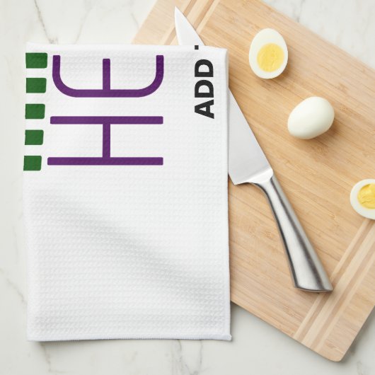 MODERN BEWERKBAAR EENVOUDIG WIT AFBEELDING TEKST S THEEDOEK (Quarter Fold)