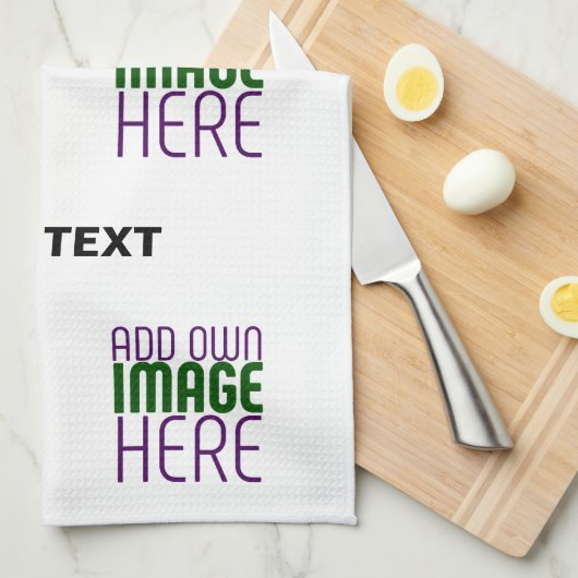 MODERN BEWERKBAAR EENVOUDIG WIT AFBEELDING TEKST S THEEDOEK (Quarter Fold)