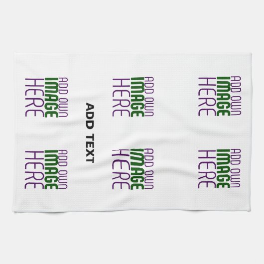 MODERN BEWERKBAAR EENVOUDIG WIT AFBEELDING TEKST S THEEDOEK (Horizontaal)