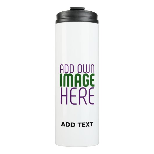 MODERN BEWERKBAAR EENVOUDIG WIT AFBEELDING TEKST S THERMOSBEKER (Voorkant)