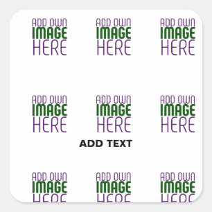 MODERN BEWERKBAAR EENVOUDIG WIT AFBEELDING TEKST S VIERKANTE STICKER