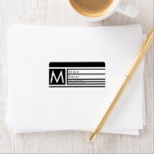 Modern bewerkbaar geometrisch zwart-wit adres etiket (Insitu)