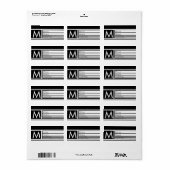 Modern bewerkbaar geometrisch zwart-wit adres etiket (Full Sheet)