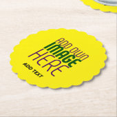 MODERN BEWERKBAAR HELDERGEEL AFBEELDING TEKST SJAB KARTONNEN ONDERZETTERS (Gekanteld)