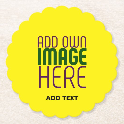 MODERN BEWERKBAAR HELDERGEEL AFBEELDING TEKST SJAB KARTONNEN ONDERZETTERS (Voorkant)