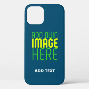 MODERN BEWERKBAAR PRUISISCH BLAUW AFBEELDING TEKST iPhone 12 HOESJE