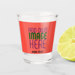 MODERN BEWERKBAAR ROOD SINAASAPPEL AFBEELDING TEKS SHOT GLAS