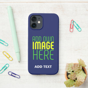 MODERN BEWERKBAAR SCHATTIGE NAVY BLAUW AFBEELDING  iPhone 12 MINI HOESJE