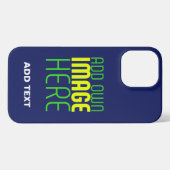 MODERN BEWERKBAAR SCHATTIGE NAVY BLAUW AFBEELDING iPhone HOESJE (Achterkant horizontaal)