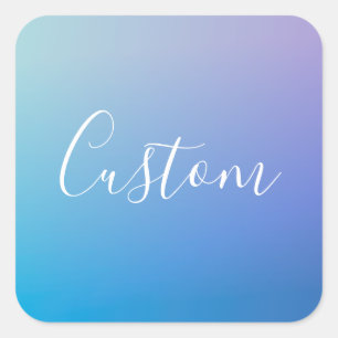 Modern bewerkbaar script schrijven   Kleurrijke Om Vierkante Sticker