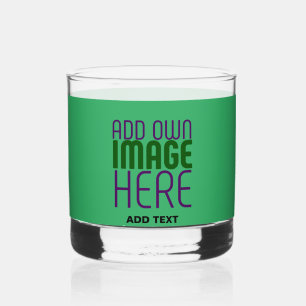 MODERN BEWERKBAAR SMARAGD GROEN AFBEELDING TEKST S WHISKY GLAS