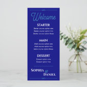 Modern bewerkbaar trouwmenu menu (Staand voorkant)