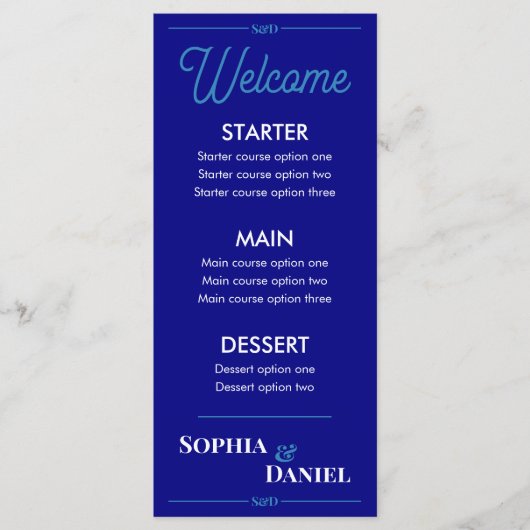 Modern bewerkbaar trouwmenu menu (Voorkant)