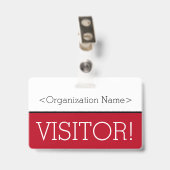 Modern "BEZOEKER!" Badge (Achterkant met clip)