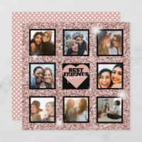 Modern BFF Photo Collage Roos Gold Glitter