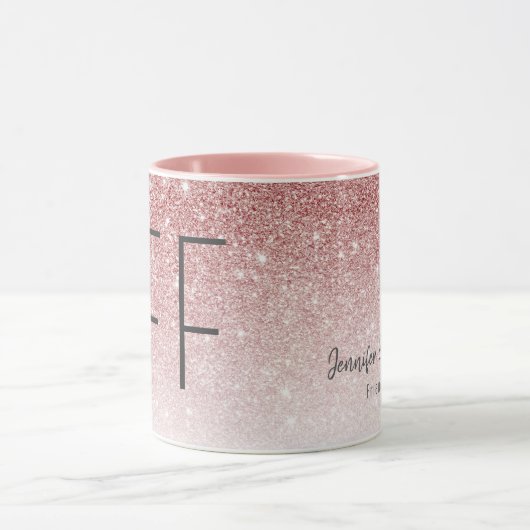 Modern BFF Roos Gold Glitter Best Friend Girly Mok (Midden)