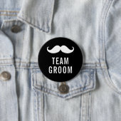 Modern Big Bold Black Bachelor Party Team Groom Ronde Button 7,6 Cm (In situ)