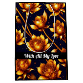 Modern Big Luxury Gold Roos Collectie Medium Cadeauzakje (Voorkant)