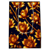 Modern Big Luxury Gold Roos Collectie Medium Cadeauzakje (Achterkant)