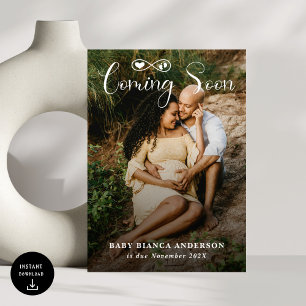 Modern Binnenkort Komt Baby Fotozwangerschap Aankondiging