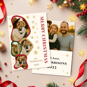 Modern biologisch Lijst Vrolijk kerstfotokaartje Kaart