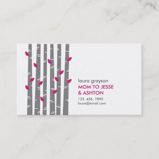 Modern Birch mammie Calling Card Contactkaartje (Voorkant)