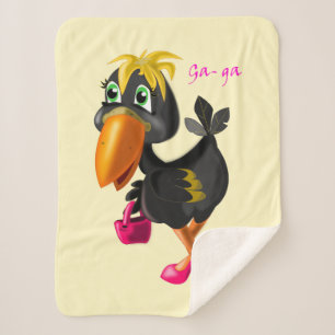 Modern Bird Baby Sherpa Blanket Your Colors - Text Deken