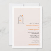 Modern Birdcage Wedding Invitation - Sinaasappel Kaart (Voorkant)