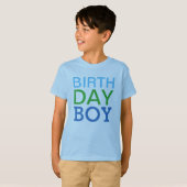 Modern Birthday Boy Navy Blue Custom Age Number T-shirt (Voorkant volledig)