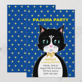 Modern Birthday Cat Pajama Kaart (Voorkant / Achterkant)