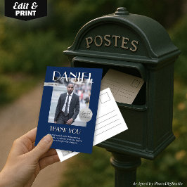 Modern Birthday Custom Magazine Cover Bedankkaart