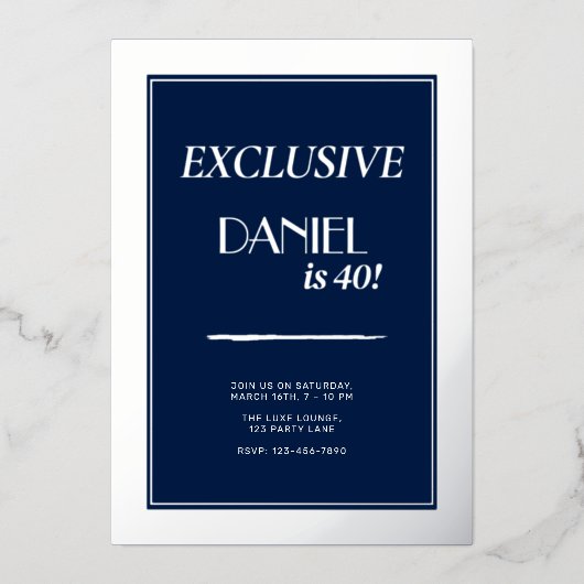 Modern Birthday Custom Magazine Hoesje, Portret Folie Uitnodiging (Voorkant)