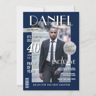 Modern Birthday Custom Magazine Hoesje, Portret Kaart