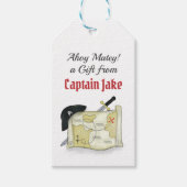 Modern Birthday Cute Pirate Map Treasure Cadeaulabel (Voorkant)
