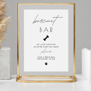Modern Biscuit Bar Pet Treat Favor Trouwbord Reclamebord Met Voetstuk