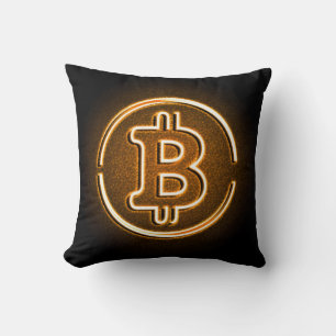 Modern Bitcoin kussen cadeau voor handelaar