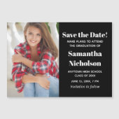 Modern Black Afstuderen Photo Save Date 2022 (Voorkant)