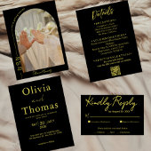 Modern Black and Gold Elegant Wedding Invitation 