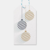Modern Black and Gold Minimal Holiday Baubles Cadeaulabel (Achterkant)