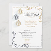 Modern Black and Gold Minimal Holiday Baubles Kaart (Voorkant)