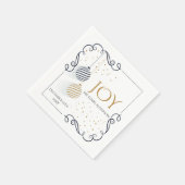 Modern Black and Gold Minimal Holiday Baubles Servet (Hoek)