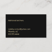 Modern Black and Gold Monogrammed Visitekaartje (Achterkant)