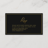Modern Black and Gold Wedding Rsvp-kaart Informatiekaartje (Voorkant)