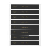 Modern Black and Gold Wedding Wraparound Labels Adreslabel Wikkel (Vel)